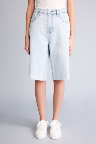 Бермуды c высокой талией из денима для женщин