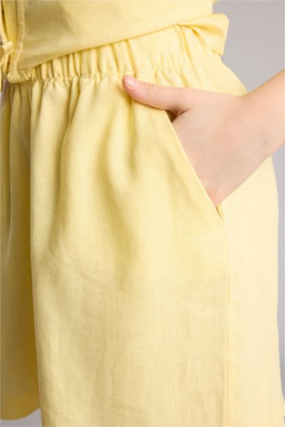 Шорты Regular Fit из смесового льна для девочек