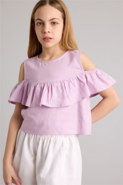 Блузка с коротким рукавом для девочек
