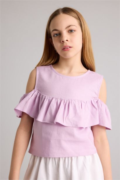 Блузка с коротким рукавом для девочек