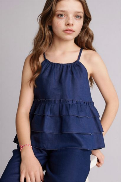 Қыз балаларға арналған қысқа жеңді блузка