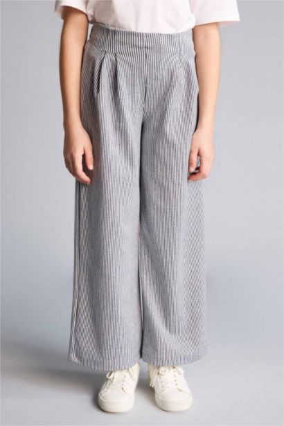 بنطلون بناتي وايد ليج برجل واسع