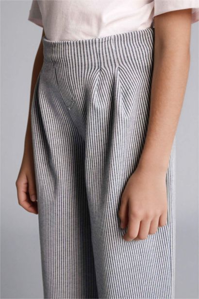 بنطلون بناتي وايد ليج برجل واسع