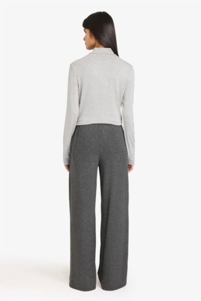 Wide Leg Soft Touch Trousers