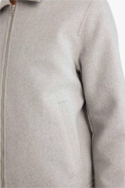 Shirt Collar Zippered Jacket