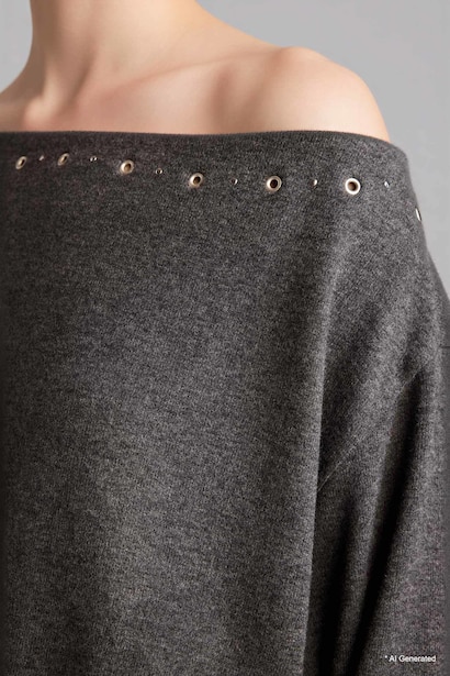 Loose Fit Off Shoulder Long Sleeve T-Shirt