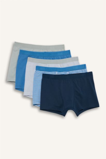 Boy Striped Cotton 5 Piece Boxers
