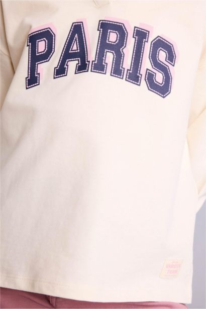 Sweatshirt imprimé à col polo et manches longues pour fille