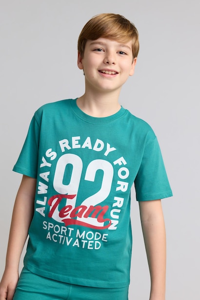 Ensemble T-shirt imprimé et Short pour garçon