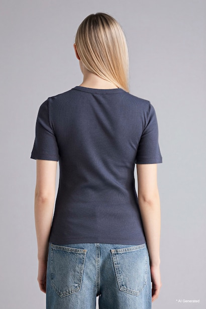 Slim Fit Basic Ribbed T-Shirt