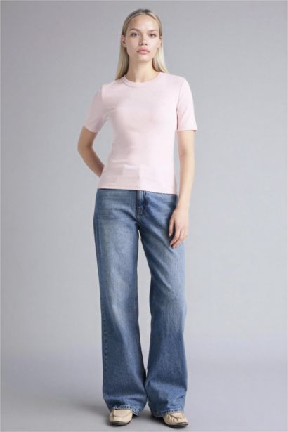 Базовая футболка кашкорсе Slim Fit в рубчик