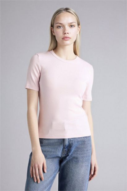 Базовая футболка кашкорсе Slim Fit в рубчик