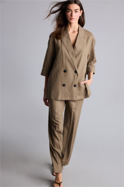 Normal Waist Wide Leg Trousers