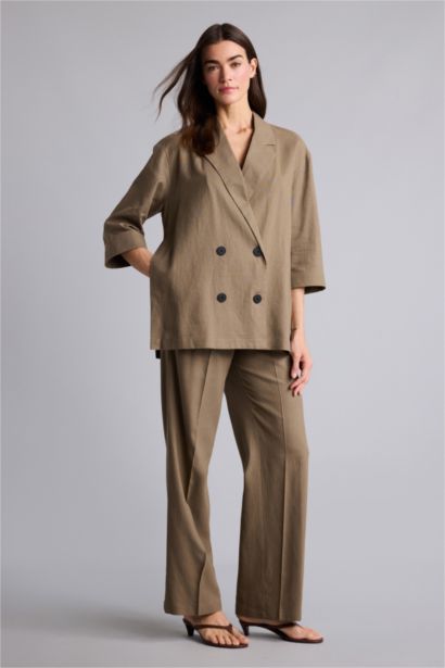 Normal Waist Wide Leg Trousers