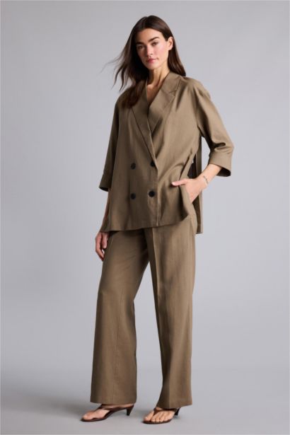 Normal Waist Wide Leg Trousers