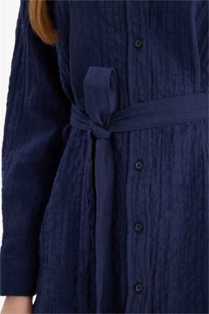 تونيك كم طويل منسوج قصة عادية