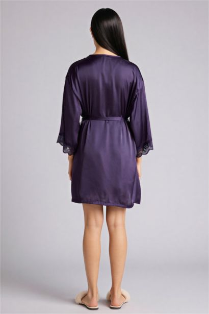 Халат стандартного кроя с воротником из сатина Fall in Love