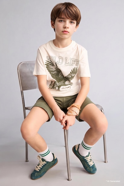 Ensemble T-shirt imprimé et Short pour garçon