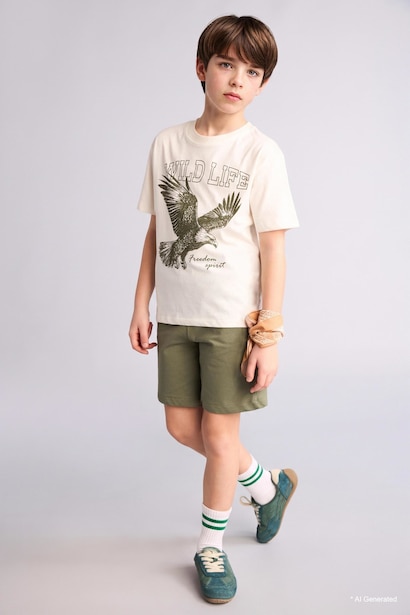 Ensemble T-shirt imprimé et Short pour garçon