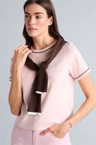 Regular Fıt Bisiklet Yaka Basıc Düz Kısa Kollu Tişört