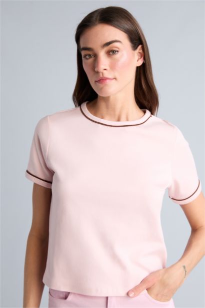 Regular Fıt Bisiklet Yaka Basıc Düz Kısa Kollu Tişört