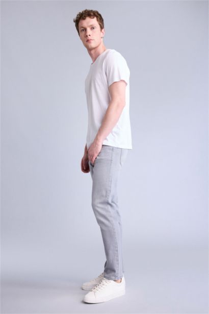 Slim Fit Yıkanmış Görünümlü Jean Pantolon