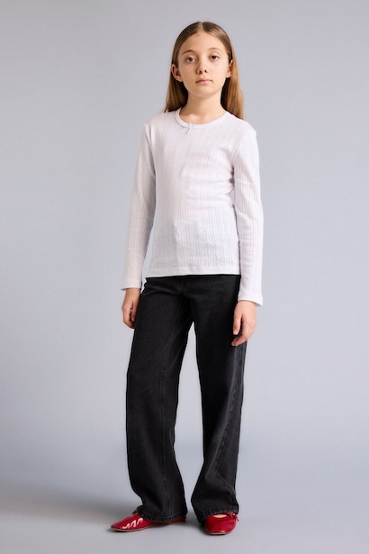 Girl Cotton Crew Neck Top