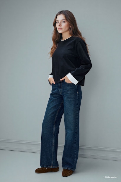 100% Cotton Loose Fit Long Sleeve Tunic