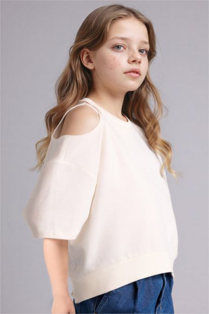 تيشيرت بناتي نص ردن اوفر سايز