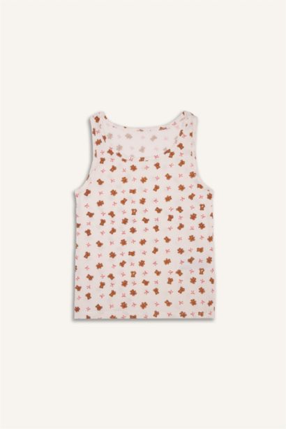 فانيلة بناتي قصة عادية وطبعة دب - قطعتين