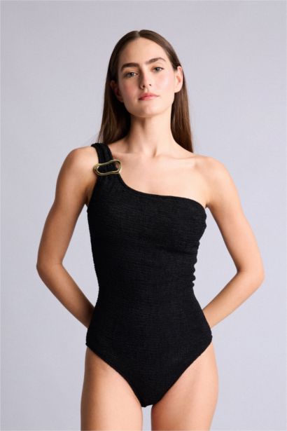 Regular Fit Kırışık Dokulu Mayo