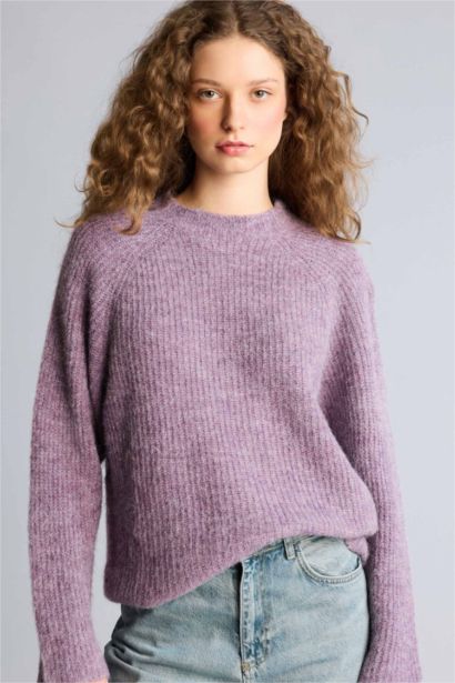 Regular Fıt Bisiklet Yaka Kazak