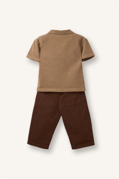 2 piece Regular Fit Polo Collar Set