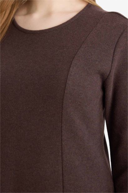 Crew Neck Long Sleeve Maxi Dress