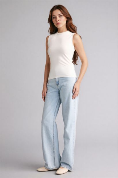 بلوز نص ردن سليم فيت هاينك وياخة عالية