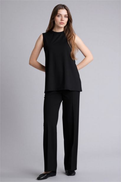 Slim Fit Cotton Crew Neck Short Sleeve Tunic