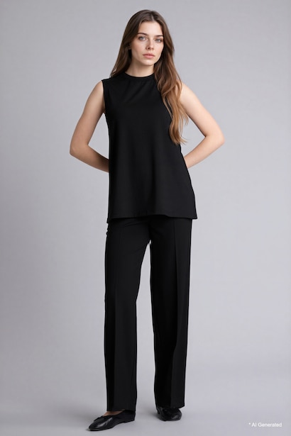 Slim Fit Cotton Short Sleeve Tunic