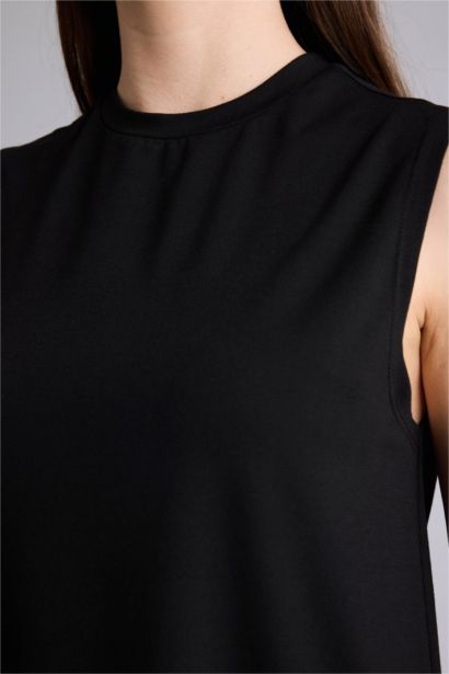 Slim Fit Cotton Crew Neck Short Sleeve Tunic