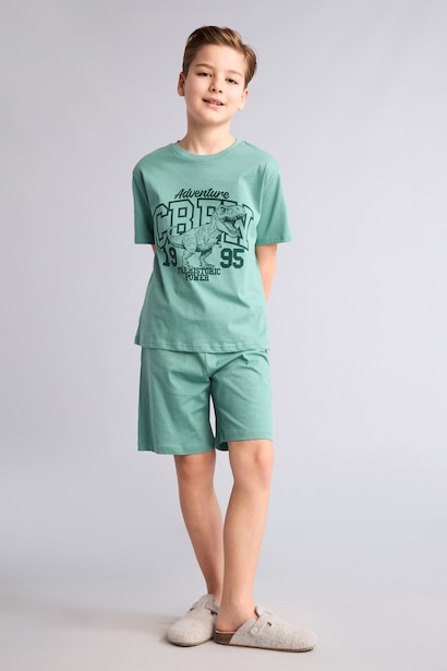 Boy 2 piece Regular Fit Printed Knitted Pyjamas