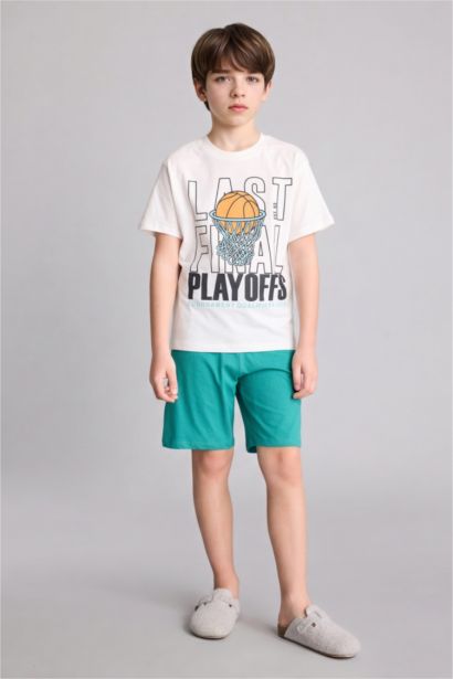 Boy 2 piece Regular Fit Printed Knitted Pyjamas