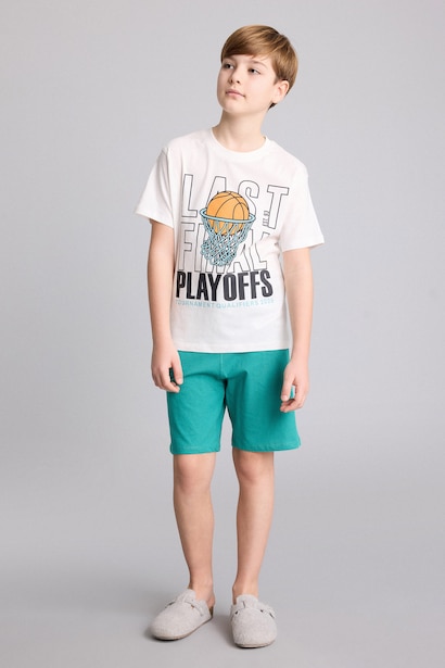 Boy 2 piece Regular Fit Printed Knitted Pyjamas