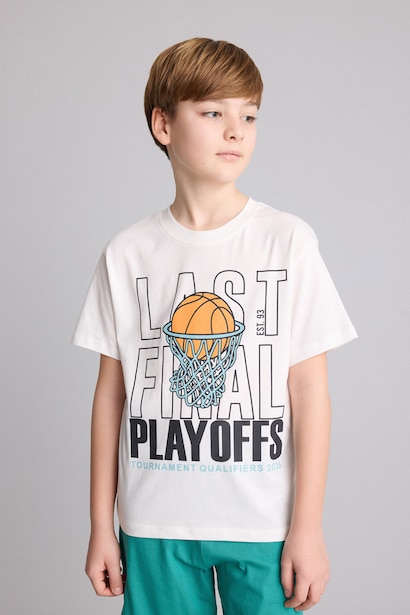 Boy 2 piece Regular Fit Printed Knitted Pyjamas