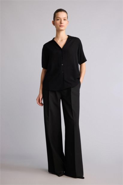 High Waist Straight Fit Trousers