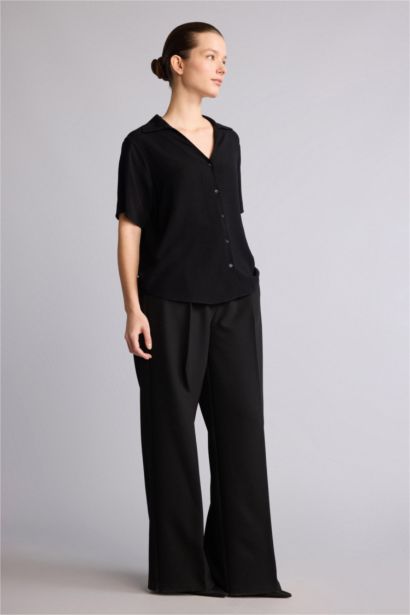 High Waist Straight Fit Trousers