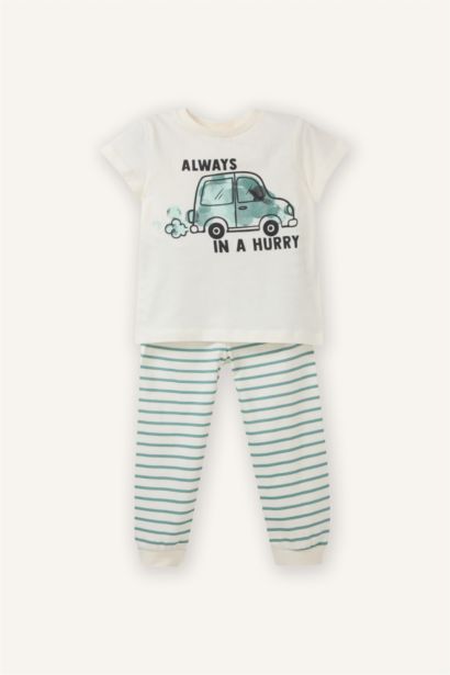 Baby Boy Vehicle Print 2 Piece Pajama Set