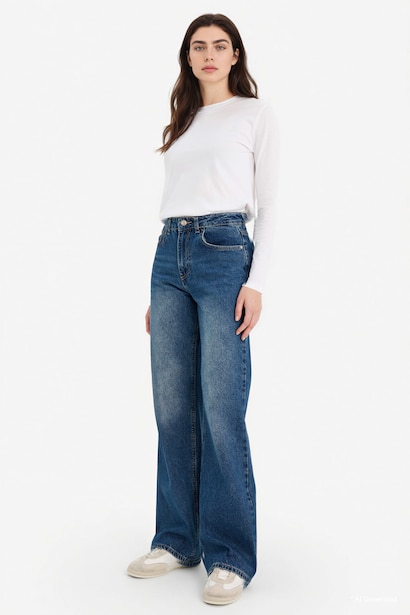 Straight Wide Yüksek Bel Jean
