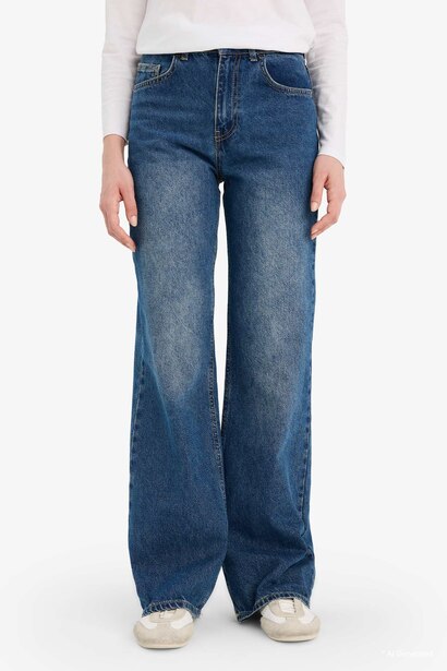 Straight Wide Yüksek Bel Jean