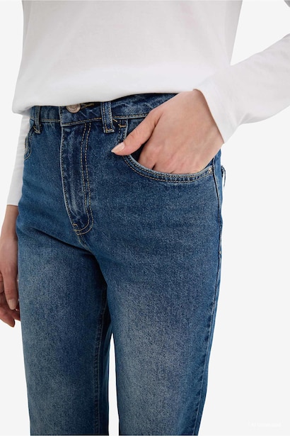 Straight Wide Yüksek Bel Jean