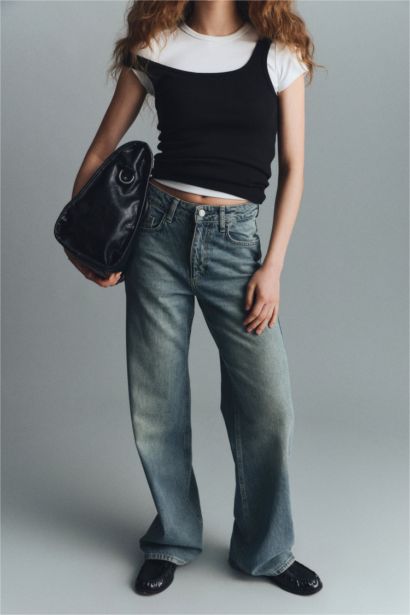 Straight Wide High Waist Long Jeans