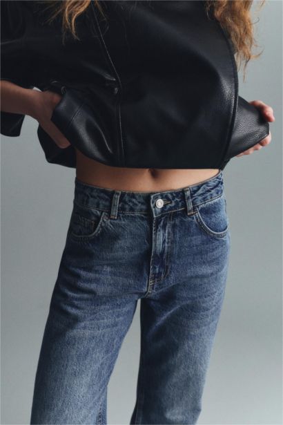 Straight Fit Wide Leg Normal Waist Long Jeans